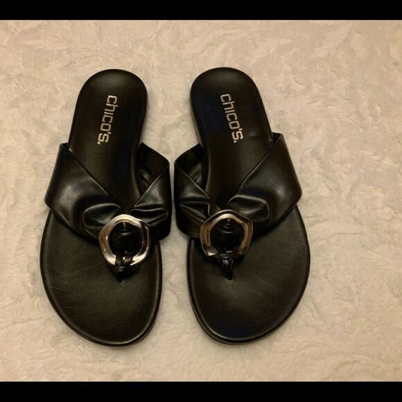3 Pair $60 Chico’s Dress Slide On Sandals EUC - Picture 3 of 6